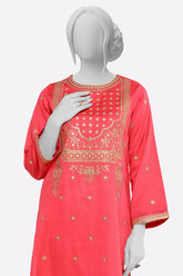 Dark Pink Embroidered Kurti
